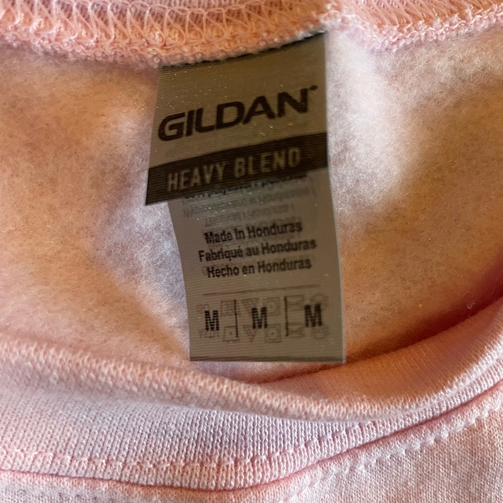 Gildan Pink Crewneck Sweatshirt with Festive Design - Picture 3 of 5